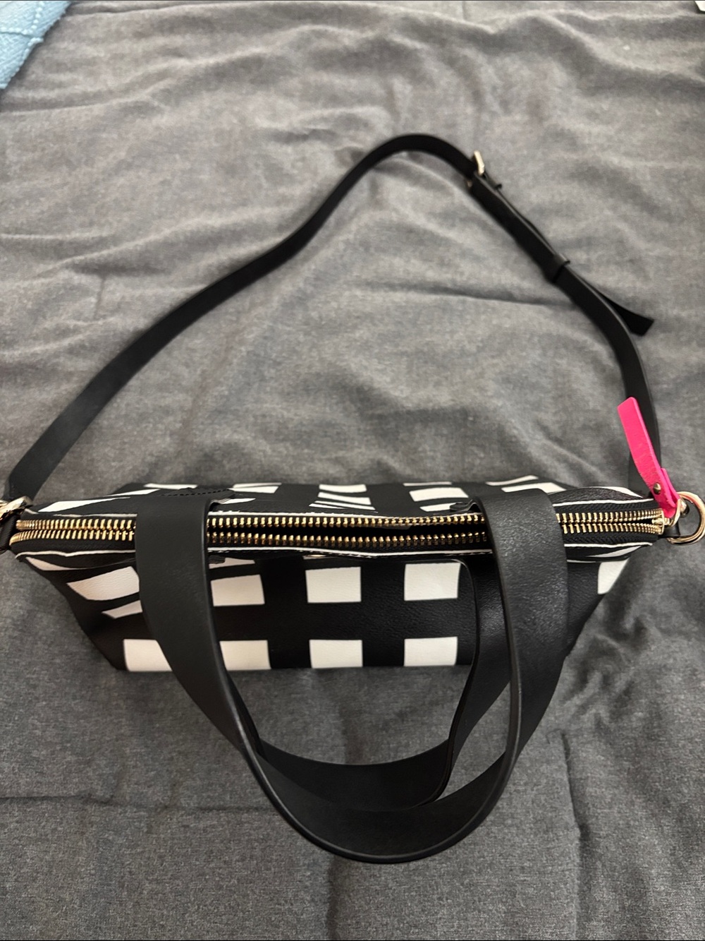 kate spade Black & White Checkerboard Dome Satchel - Picture 3 of 12